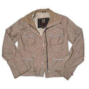 Belstaff gold label beige multipocket zip up winter coat